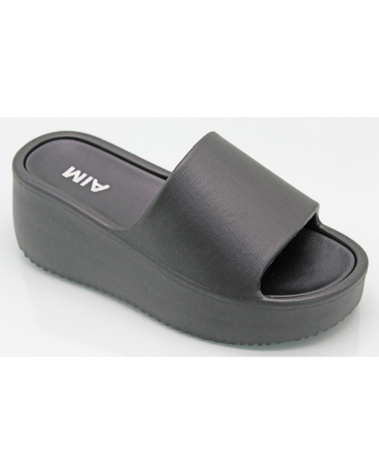 Mia Women's Luka Platform Slide Sandals in black colorway