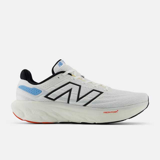 The New Balance Men's Fresh Foam X 1080v13 Running Shoes in White and Blue