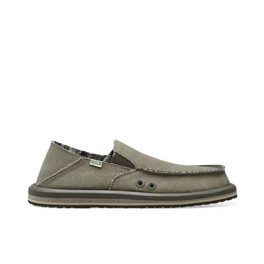 The Sanuk Men's Donny Hemp Slip-on Shoes in the Earth Colorway