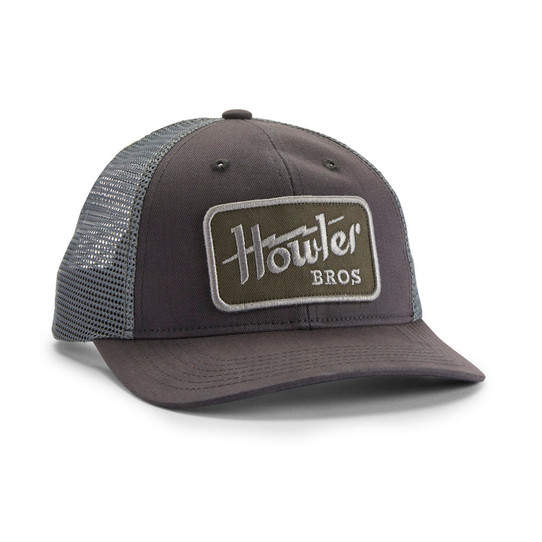The Howler Brothers Howler Electric Standard Trucker Hat in Charcoal Grey