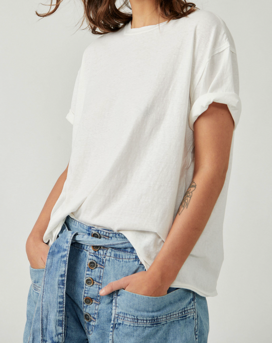 Free People Women's Nina Tee in Ivory colorway