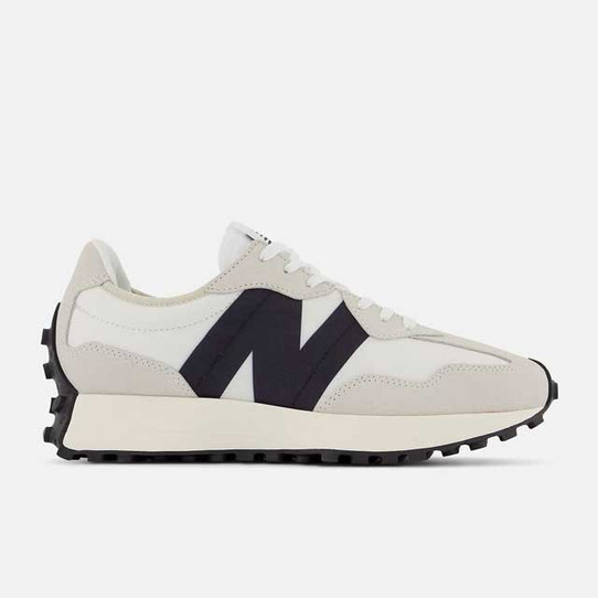 The New Balance Women's 327 Sneakers in White and Black