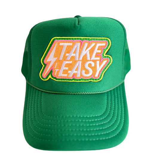 Local Beach Take It Easy Trucker Hat in Kelly Green