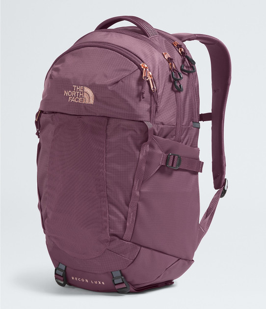 The North Face Women's Recon Luxe Backpack in Midnight Mauve/Burnt Coral Metallic