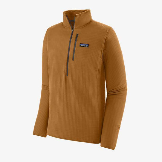 The Patagonia Men's R1® Fleece Pullover in Raptor Brown