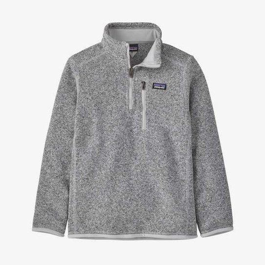 Patagonia Kids' Better Sweater 1/4-Zip Fleece Pullover Birch White