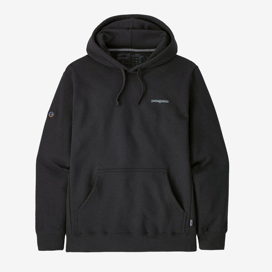 Patagonia Men's Fitz Roy Icon Uprisal Hoodie in Black front view
