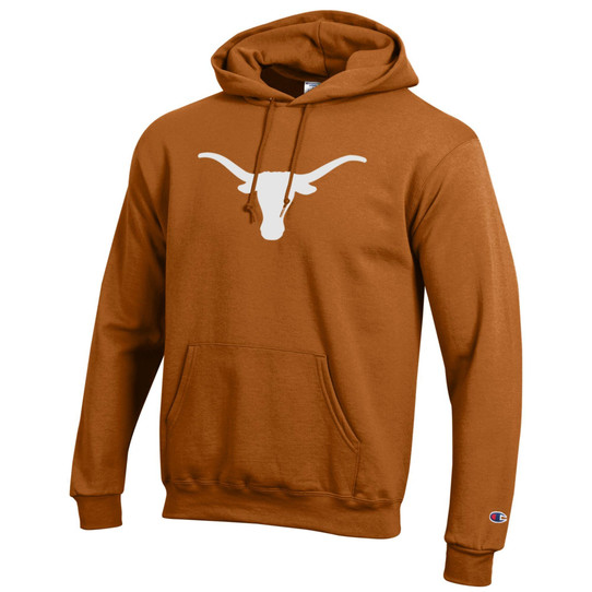 Texas Longhorns Bull Logo Eco Powerblend Champion Hoodie in Texas Orange