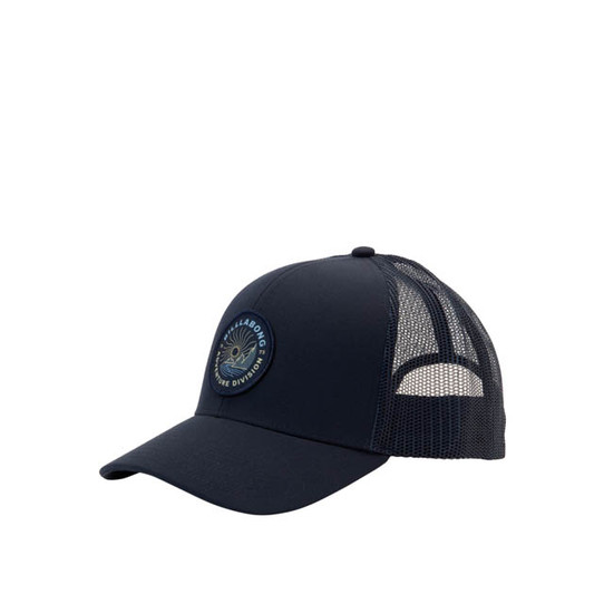 The Billabong A/Div Range Trucker Hat in the colorway Dusty Navy