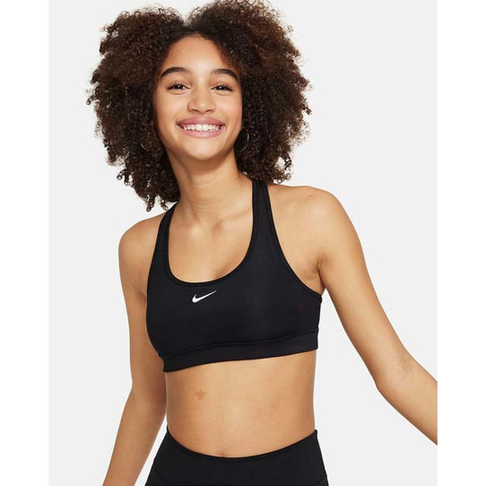Nike Girls' Swoosh Sports Bra Black side view