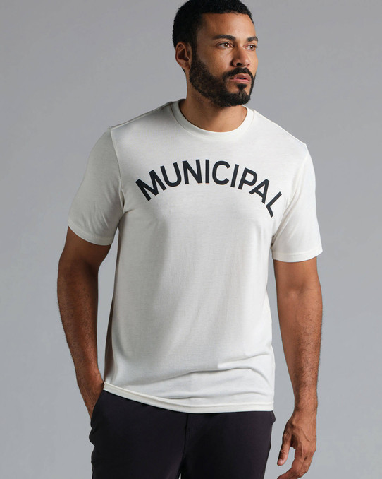 The Municipal Men's Origin SuperBlend T-Shirt in Natural White