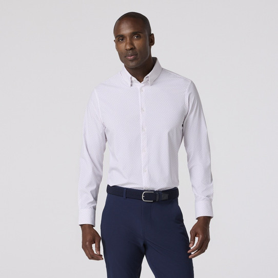 Mizzen+Main Men's Leeward Dress Shirt Lavender Haze Crest Dot alternate view
