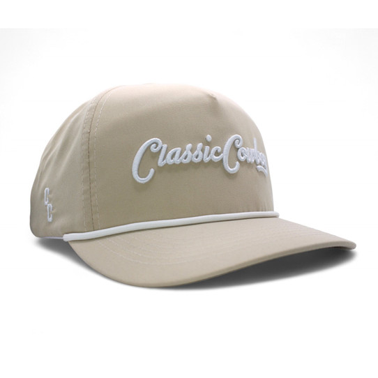 Classic Cowboy The Wrangler Roper Snapback Hat in Khaki/White