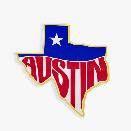 TYLER'S Vintage Austin Sticker red white and blue