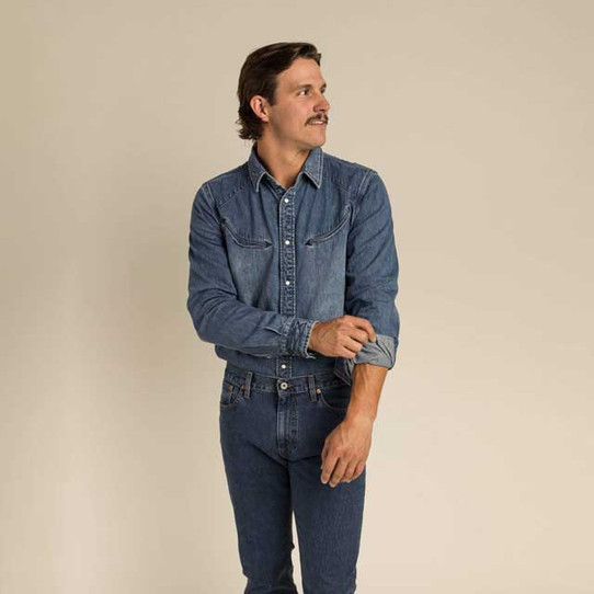 Sendero Provisions Co. Men's Yoakam Pearl Denim Snapshirt | TYLER'S