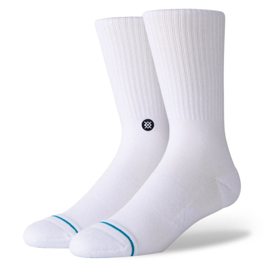 Stance Icon Crew Socks in White Stance Icon Crew Socks in White