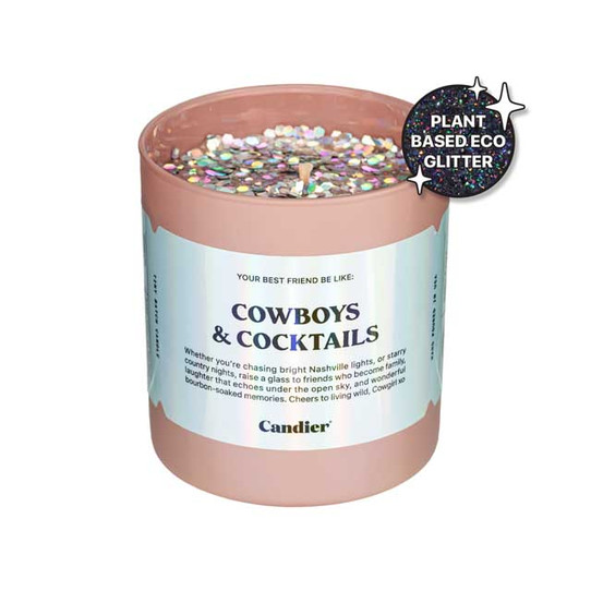 The Candier Cowboys And Cocktails Glitter Candle