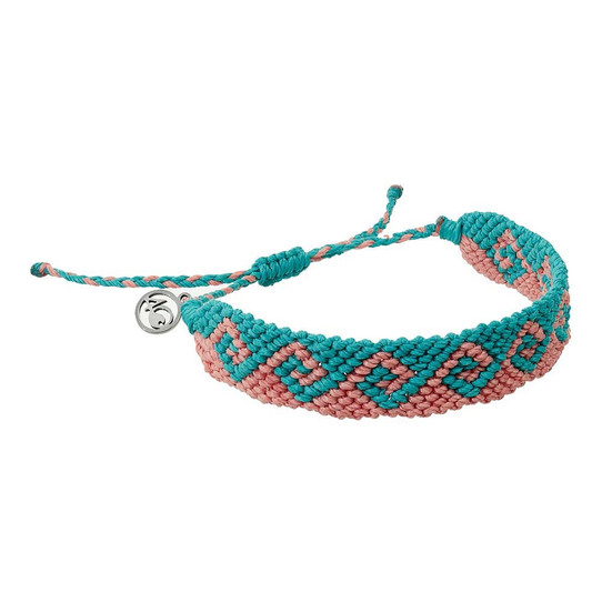 4ocean Bali Wave Bracelet in Coral and Turquoise side angle