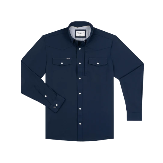 Poncho Outdoors Men's Western Snapshirt Pacifico Navy product