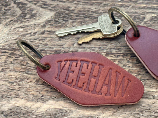 Tres Cuervos YeeHaw Motel Keychain vintage style