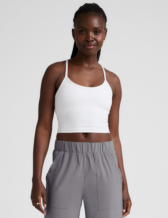 Beyond Yoga Women's Spacedye Slim Racerback Cropped Tank White detail view