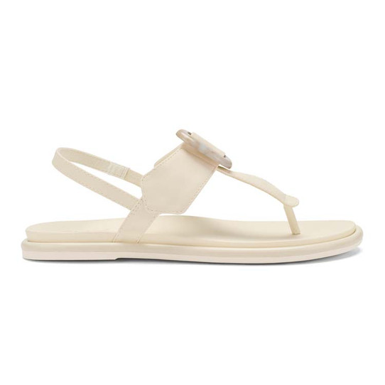 Olukai Women's La'i T-Bar Sandals White Sand detail