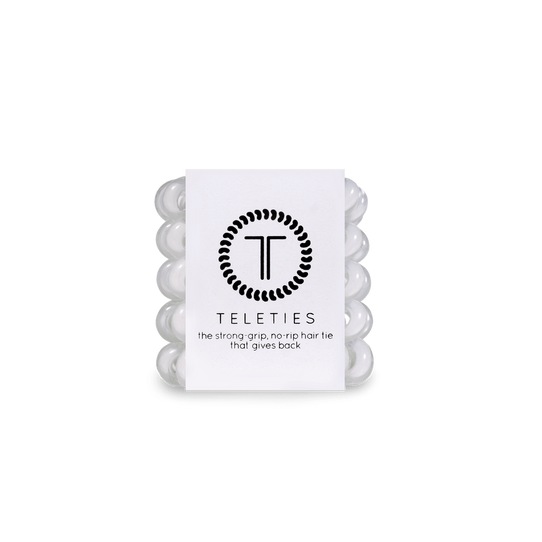 Teleties Tiny Hair Ties in Coconut White