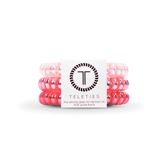 Teleties Small Hair Ties in Think Pink