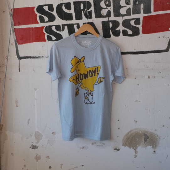 Norman Roscoe Kids' Howdy Texas T-Shirt Light Blue back view