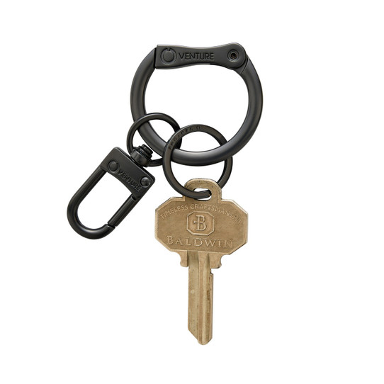 O-Venture O-Boy Keyring Keychain in Sleek Matte Black detail