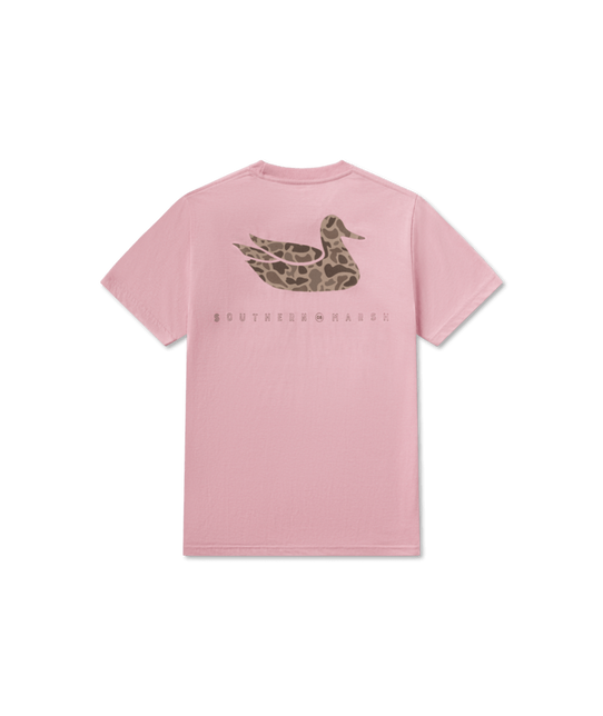 Southern Marsh Boys' Retro Duck Seawash Pocket Tee in Cherry Blossom back view