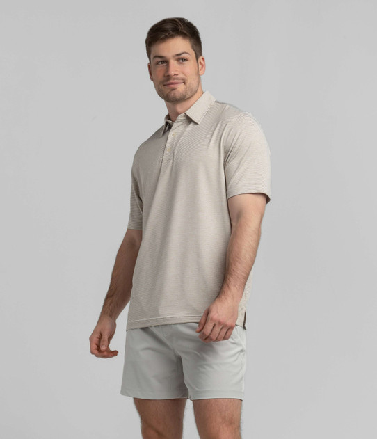 Southern Shirt Men's Heather Madison Stripe Polo in Mojave back
