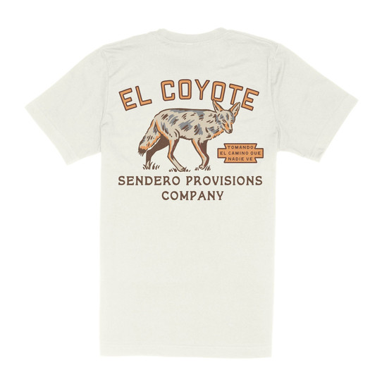 The Sendero Provisions Co. Men's Coyote Tee in Vintage White