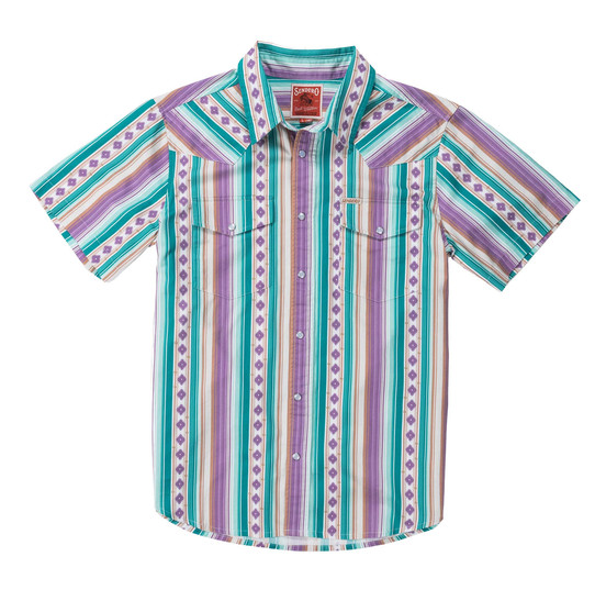 The Sendero Provisions Co. Men's Serape Pearl Snapshirt in Spring Sage