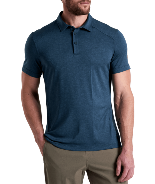 the Kuhl Men's Shadow Polo in Pirate Blue