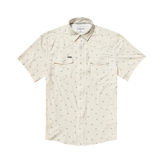 Poncho Outdoors Men's Short Sleeve Western Snapshirt in The Llano, product view