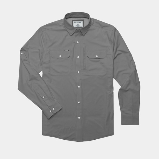 Poncho Outdoors Original Long Sleeve Shirt in Dark Grey
