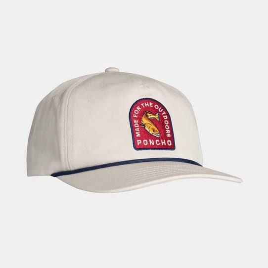 Poncho Outdoors Redfish Rope Hat White and Navy detail view