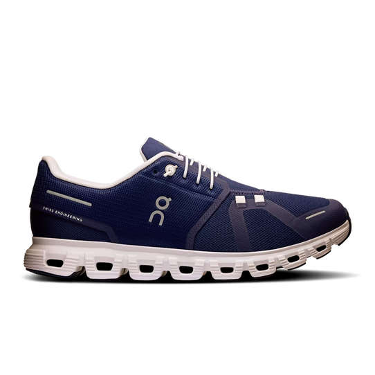 On Running Men's Cloud 6 Running Shoes Midnight Navy and White side view