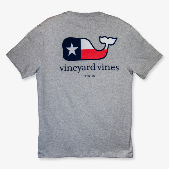Vineyard Vines Men's Texas Whale Tee in Heather Grey back