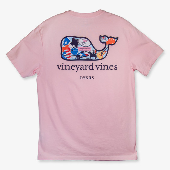 Vineyard Vines Men's Sticker Collage Whale Tee Flamingo Pink back