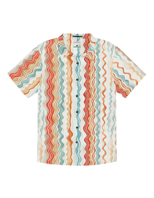 Baja Llama Roll Tides 7-Seas Button Up Shirt in Cross Your Waves back view