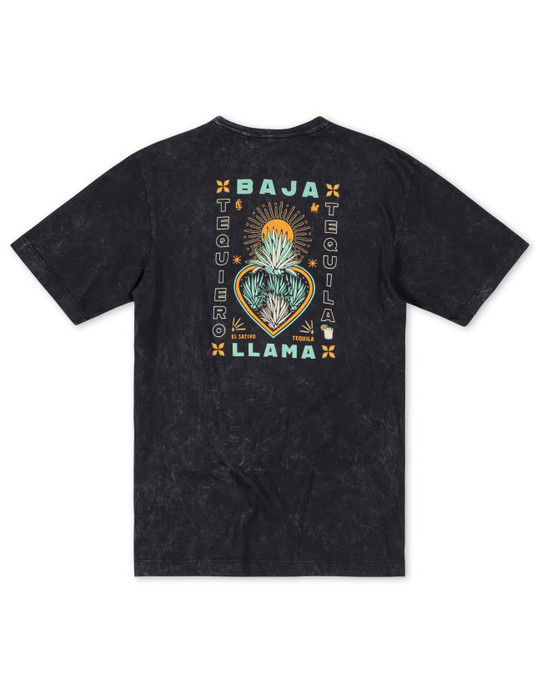 Baja Llama Men's Agave El Sativo Tee in Black full view