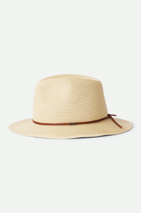 Brixton Women's Wesley Straw Packable Wide Brim Hat detail view