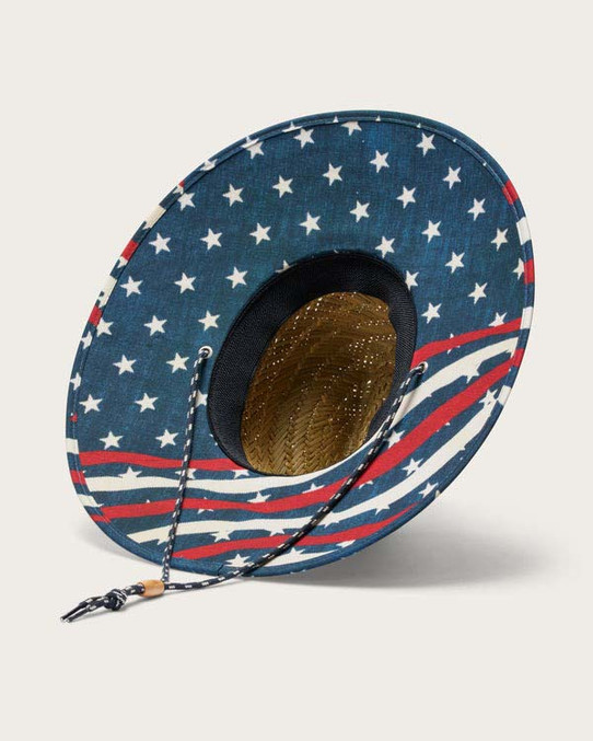 Hemlock Straw Lifeguard Hat Stars and Stripes top view
