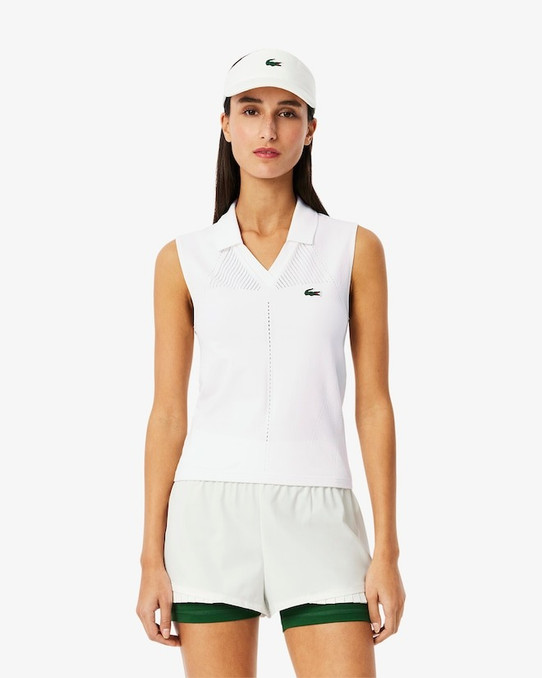 Lacoste Women's Stretch Knit Tennis Polo in White