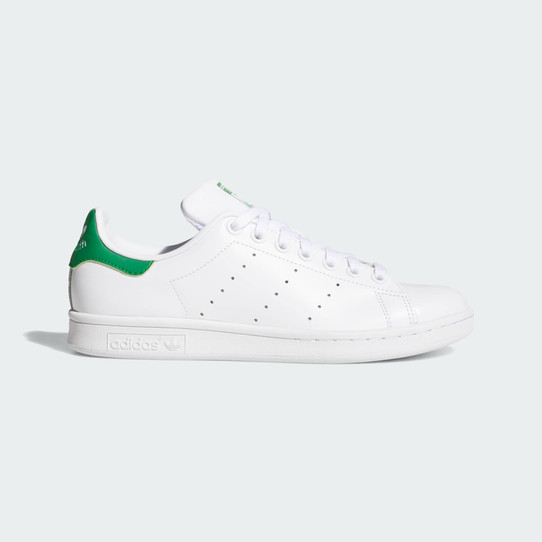 adidas Women's Stan Smith White and Green three-quarter view