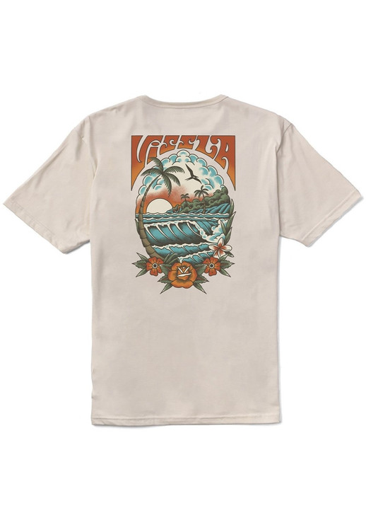 The Vissla Men's Inked Organic Tee in Bone White