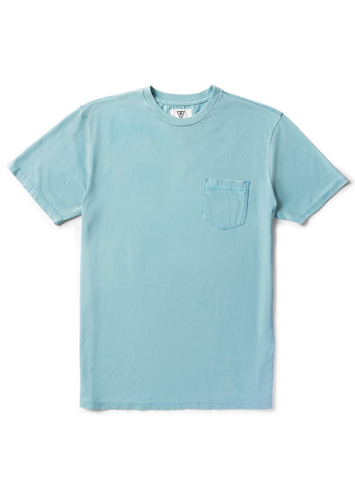 The Vissla Men's Solid Sets Cosmic Wash Pocket Tee in Vintage Blue