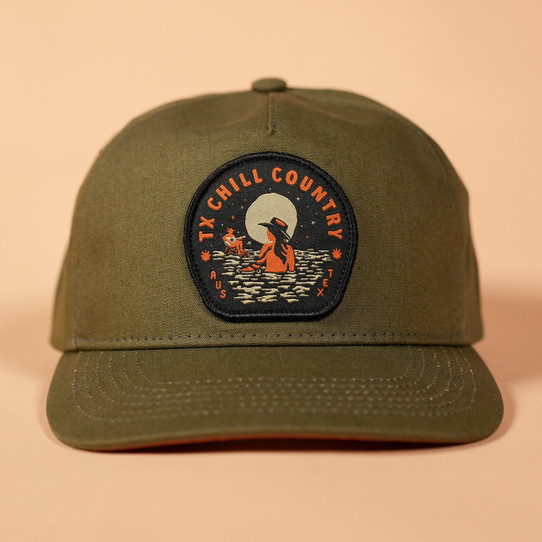 Texas Hill Country Provisions River Temptress Snapback in Olive Green product shot